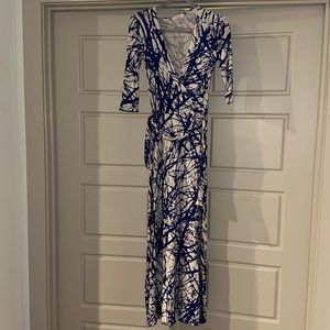 Blue and White Maxi Wrap Dress 🤍💙